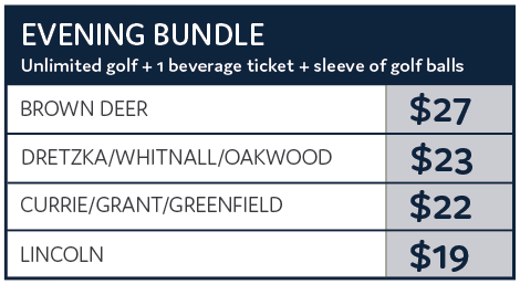 evening golf bundle rates